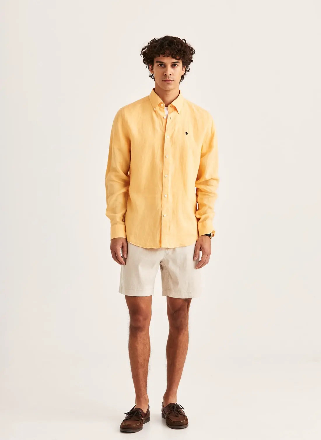 Morris Douglas Linen Shirt Orange