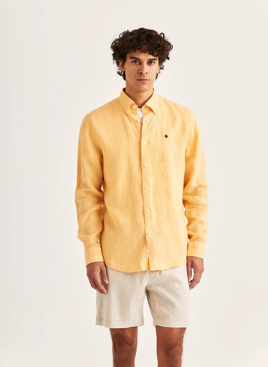 Morris Douglas Linen Shirt Orange