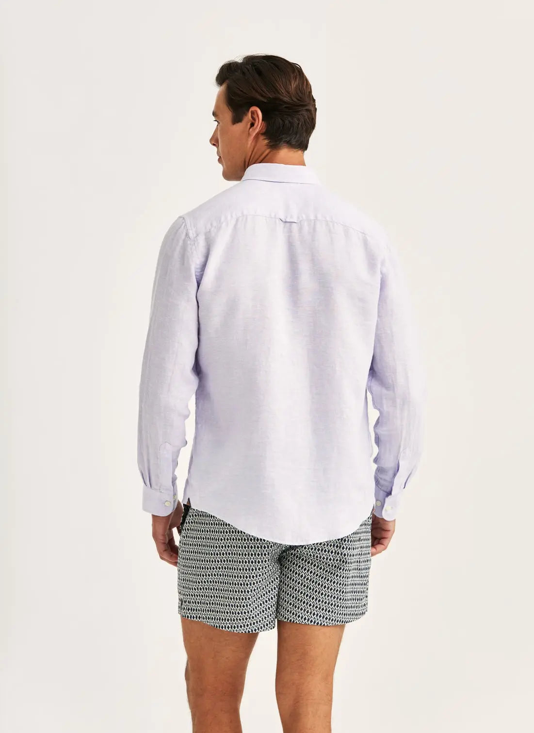 Morris Douglas Linen Shirt Purple