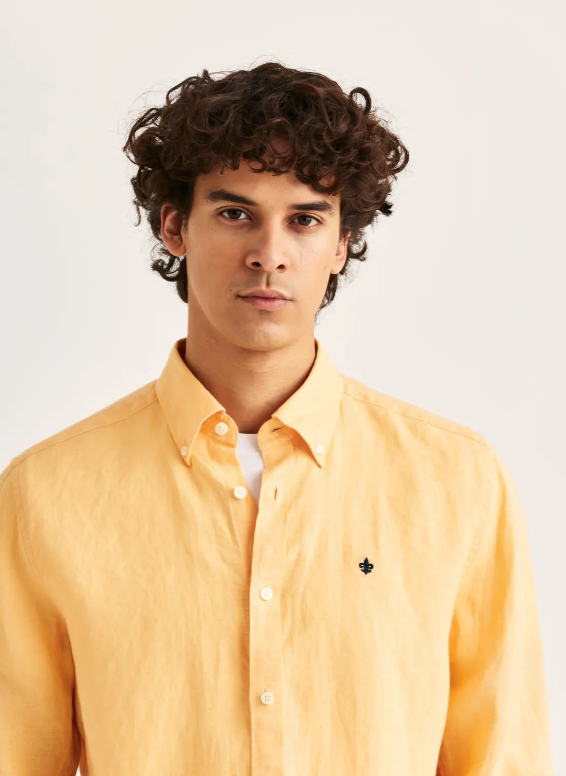 Morris Douglas Linen Shirt Orange