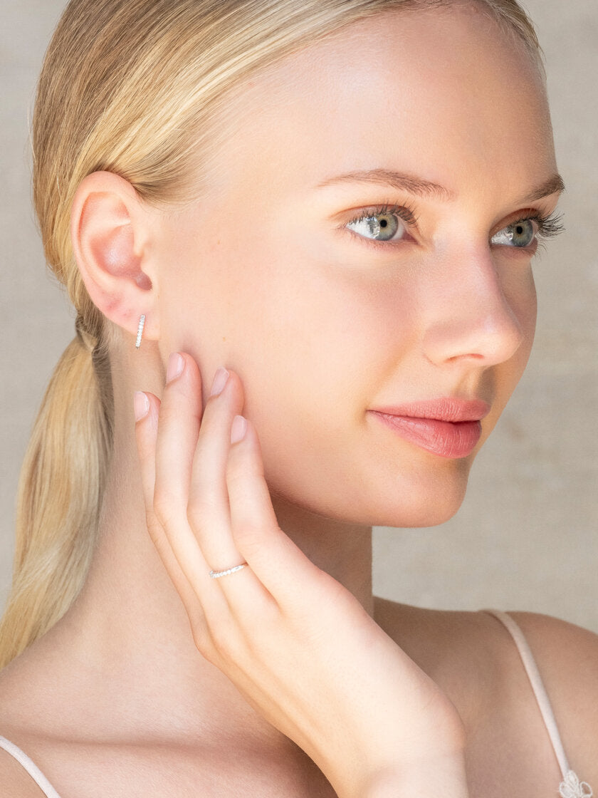 Ylva Li Alliance Diamond Hoops Silver