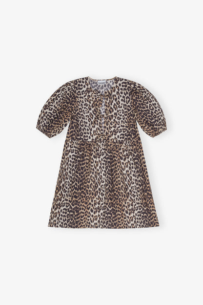 Ganni Leopardklänning med Knyte