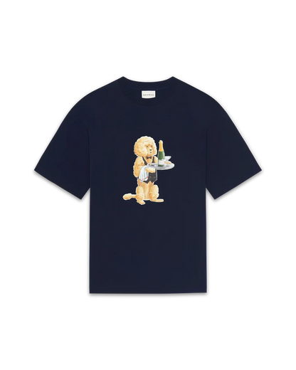 Drôle De Monsieur Le T-Shirt Poodle, pudeltryck champagne marinblå