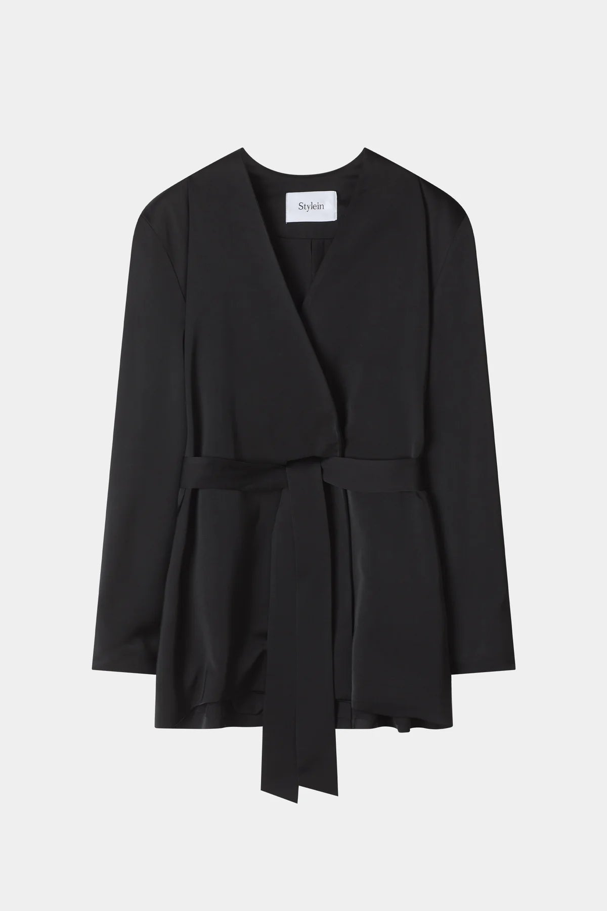Stylein Maggiano Belted Satin Blazer