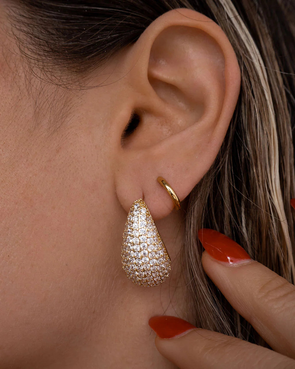 The Pavé Gia Earrings Luv Aj
